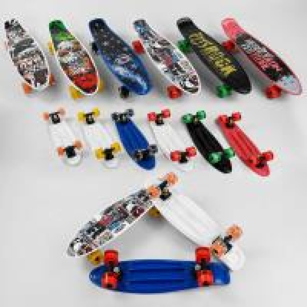 Скейт Пенні борд S 00164 Best Board, 6 видів, колеса PU, d = 6 см, світяться - 0