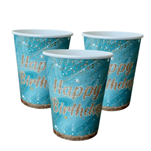 Стакан «Happy birthday на блакитному»