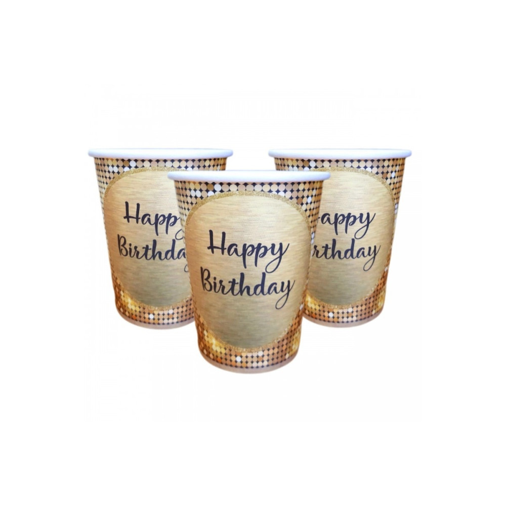 Стакан «Happy birthday» паєтки