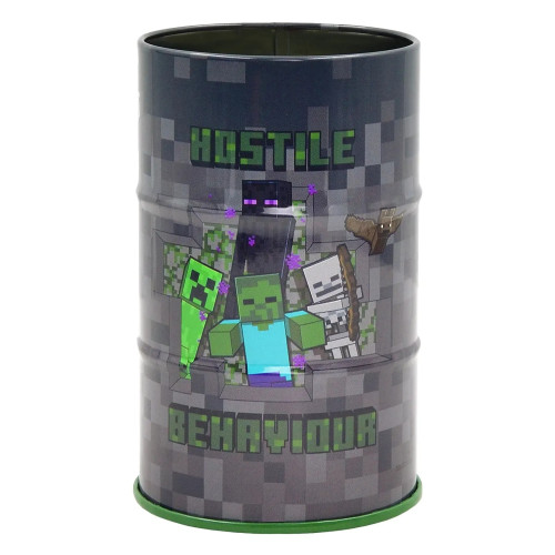 Стакан-підставка бочка Yes "Minecraft" метал, сірий