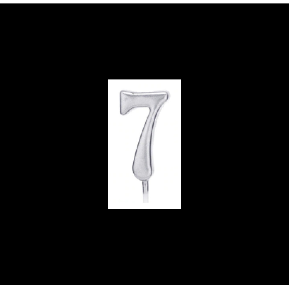 Свічка цифра "7", срібна