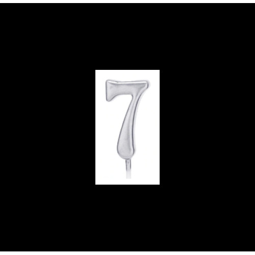 Свічка цифра "7", срібна