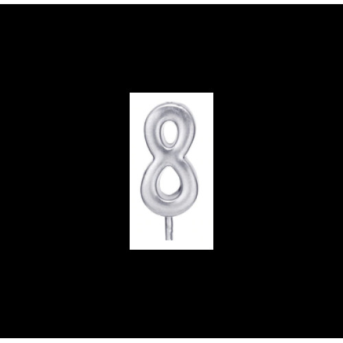 Свічка цифра "8", срібна