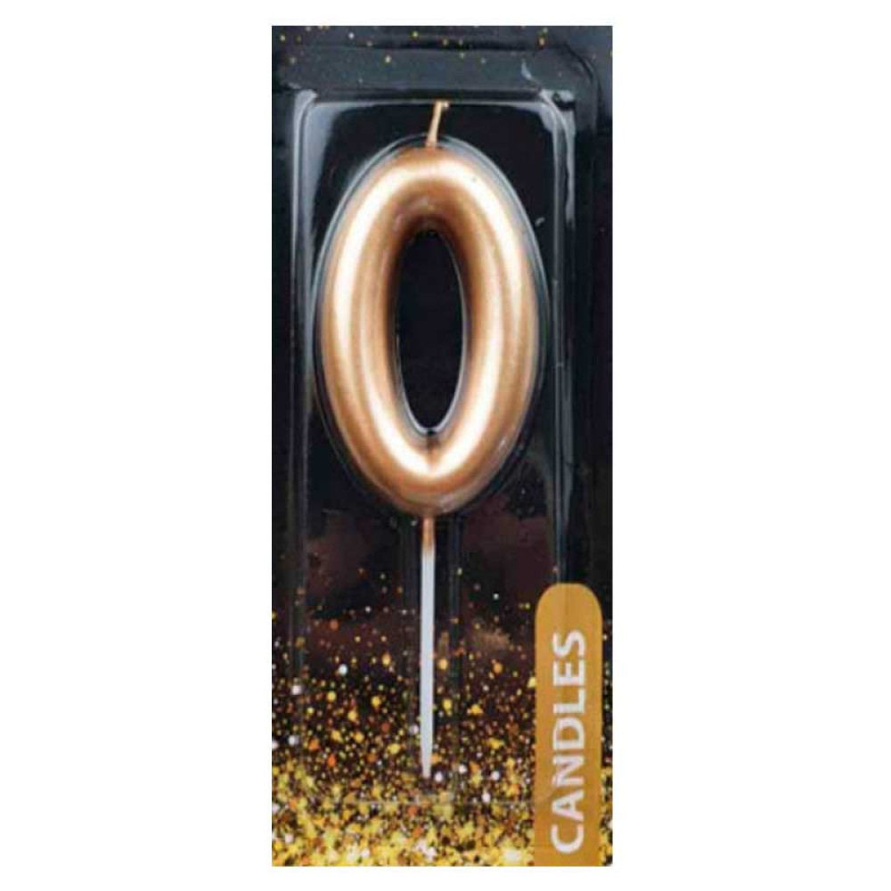 Свічка цифра "0", золота