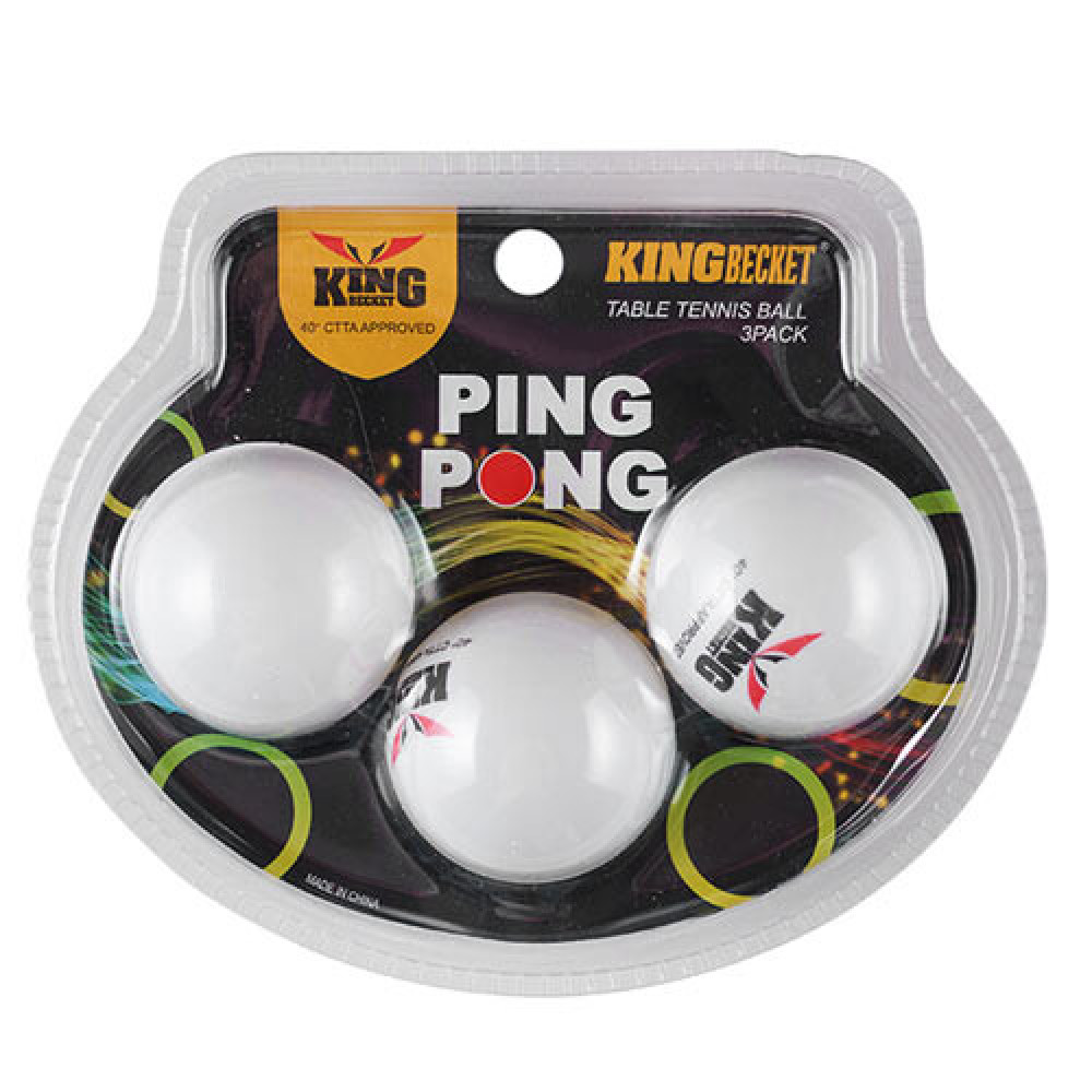 Тенісні м'ячики настільні KingBecket DX-111,  3шт, блістиру