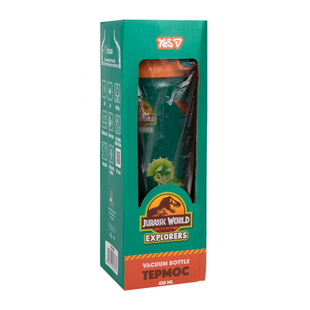 Термос Yes "Jurassic World" 420 мл., зелений, два способи - 0