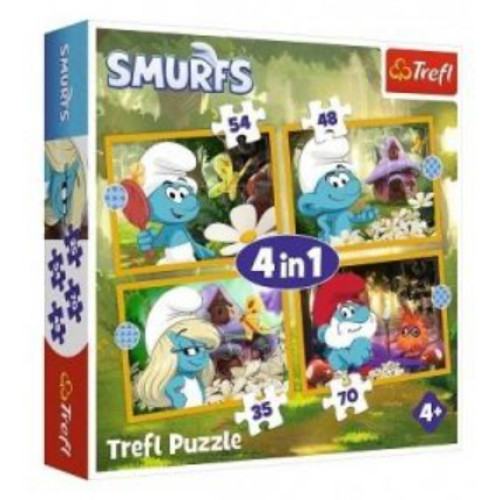 Trefl Пазли "4in1 34664 (35, 48, 54, 70)" The Smurfs Життя в селі смурфів