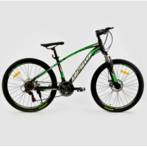 Велосипед Спортивний CORSO AIRSTREAM 26" дюймів JYT 002 8047 BLACK-GREEN, рама металева 17", 21 - 0