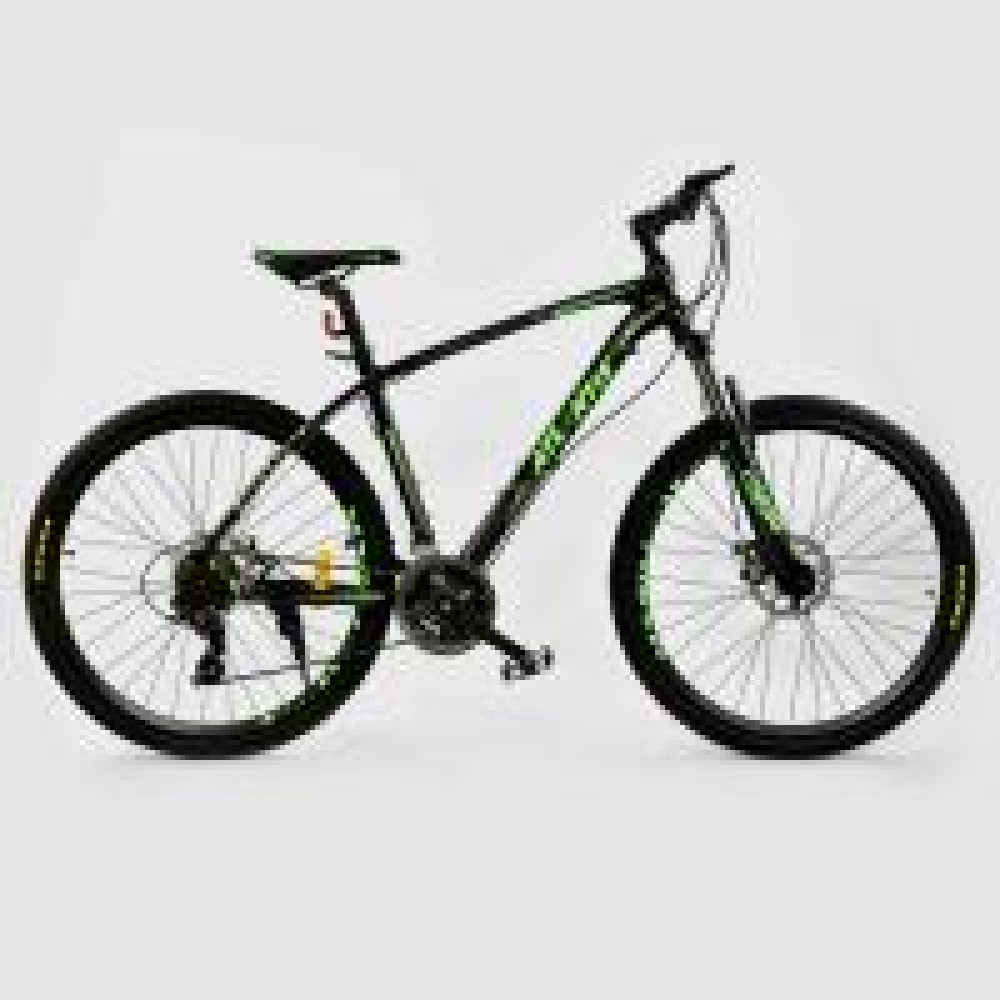 Велосипед Спортивний CORSO ATLANTIS 27,5" дюйма, JYT 008 - 7357, BLACK-GREEN, рама алюмінієва 19'', 24 швидкості - 0