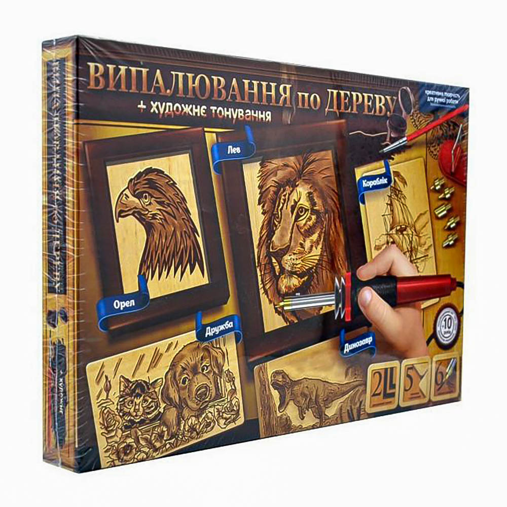 Випалювання по дереву + художнє тонування