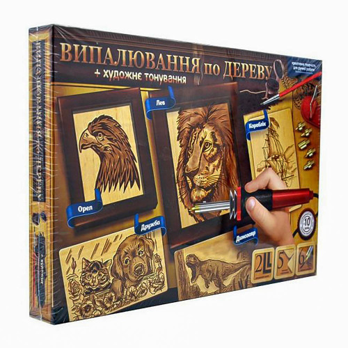 Випалювання по дереву + художнє тонування