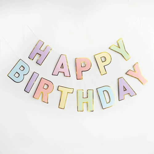 Вивіска Happy Birthday Декор Друковані літери макарун золоти