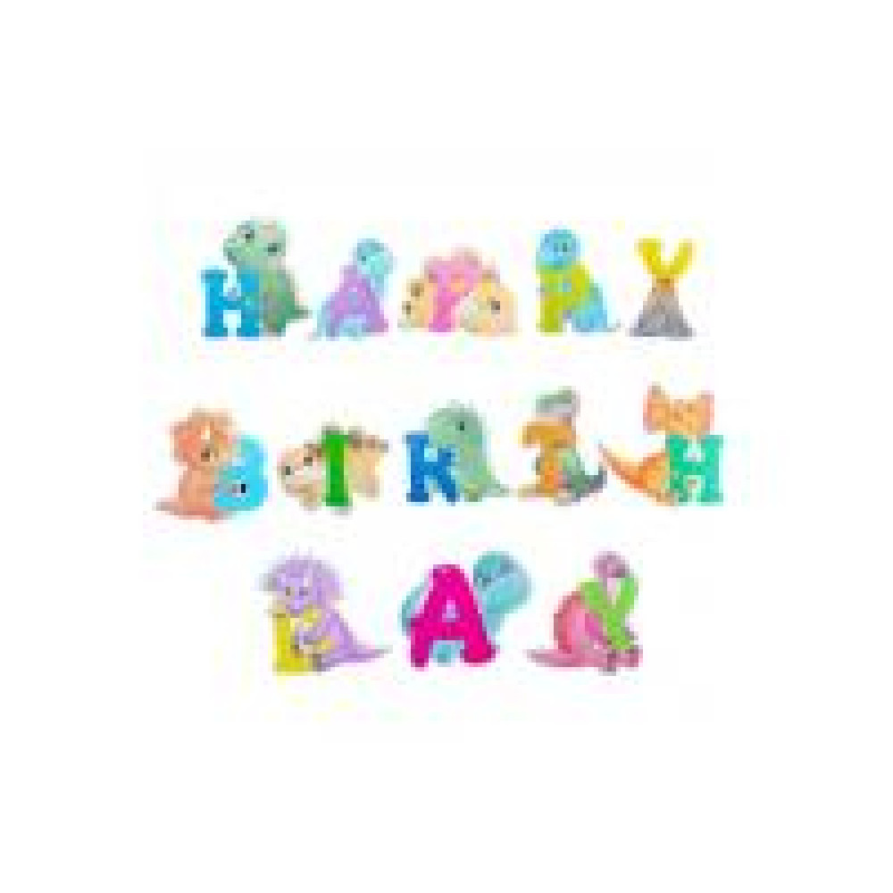 Вивіска Happy Birthday Динозаврики дитячий 11236B - 1
