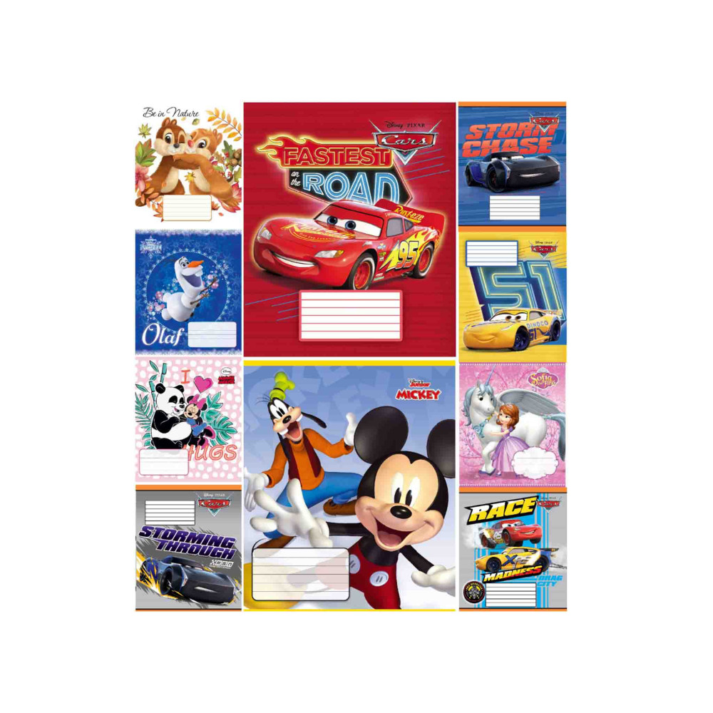 Зошит "Disney", 12 аркушів, лінія, УФ-лак, Тетрада