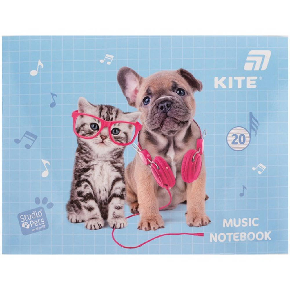 Зошит для нот Kite Studio Pets А5 20 аркушів