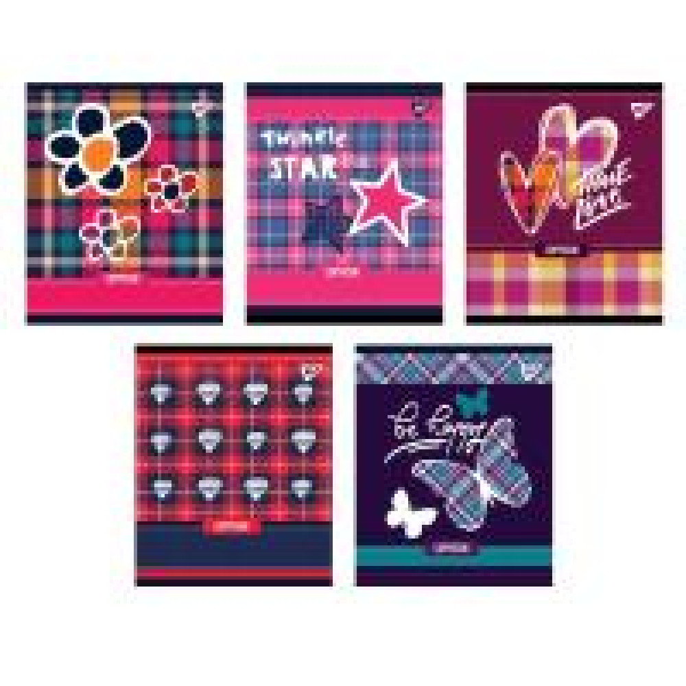 Зошит для записів А5/24 лін YES "Tartan fun" виб гібрід лак - 0