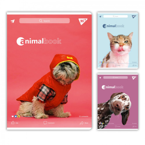 Зошит для записів Animalbook А4 48 клітинка гібрид YES