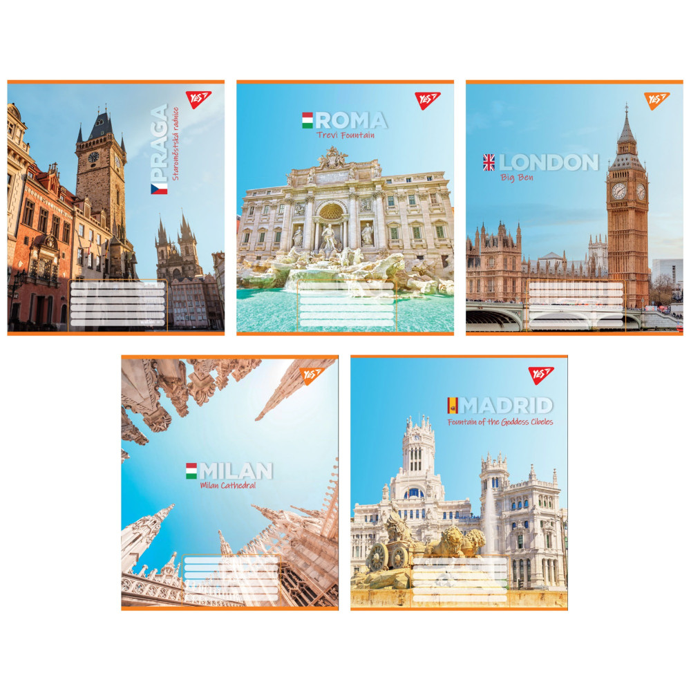 Зошит для записів Greatest cities А5 60 арк клітинка Yes