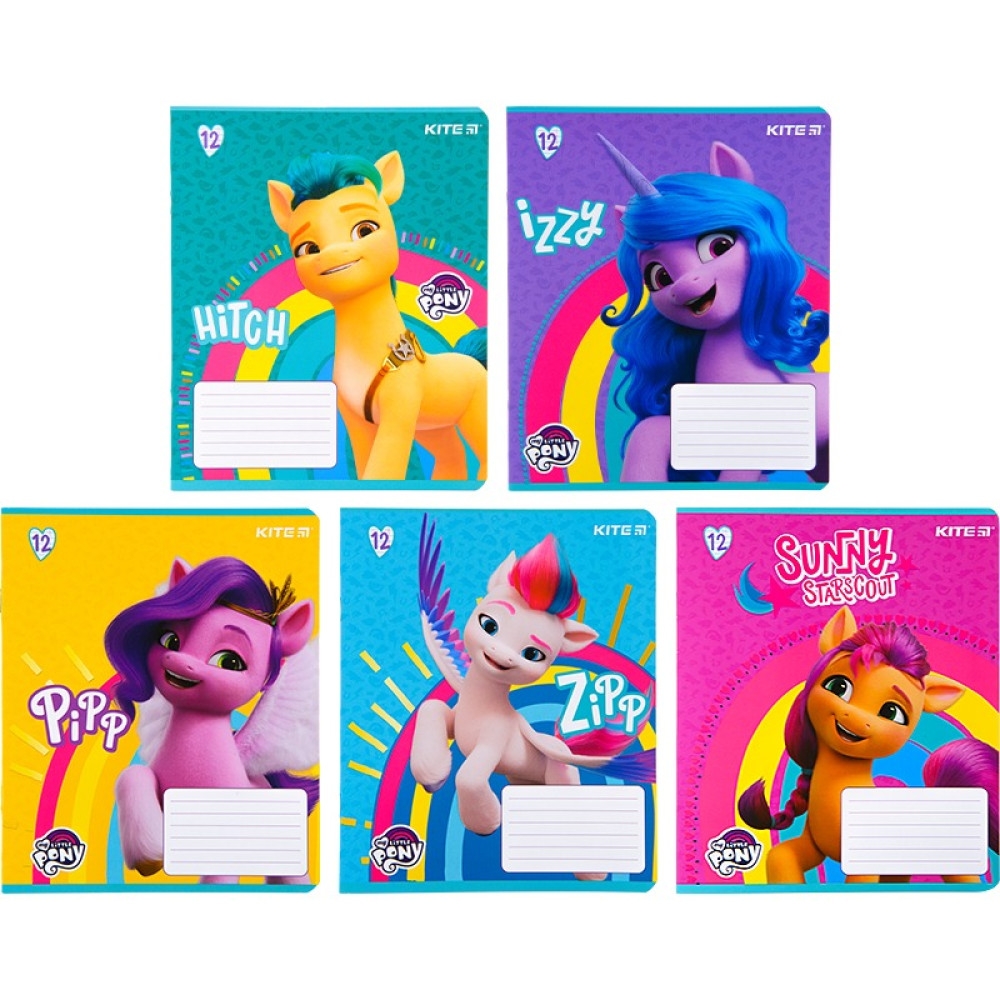 Зошит "My Little Poni" 12 арк, лін, софт тач + УФ лак, KITE