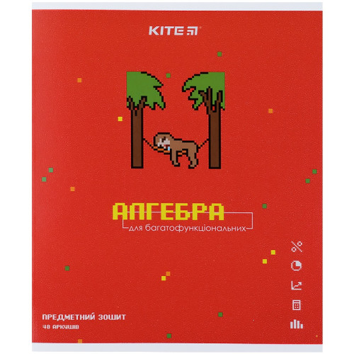 Зошит предметний 48 арк, кл, гібр лак з УФ, Pixel, алгебра