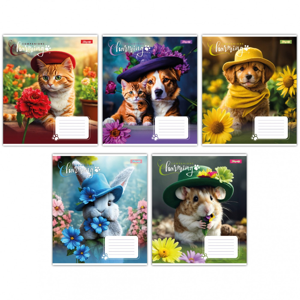 Зошит шкільний А5/12 кос 1B Charming companions, зошит учнів 767202