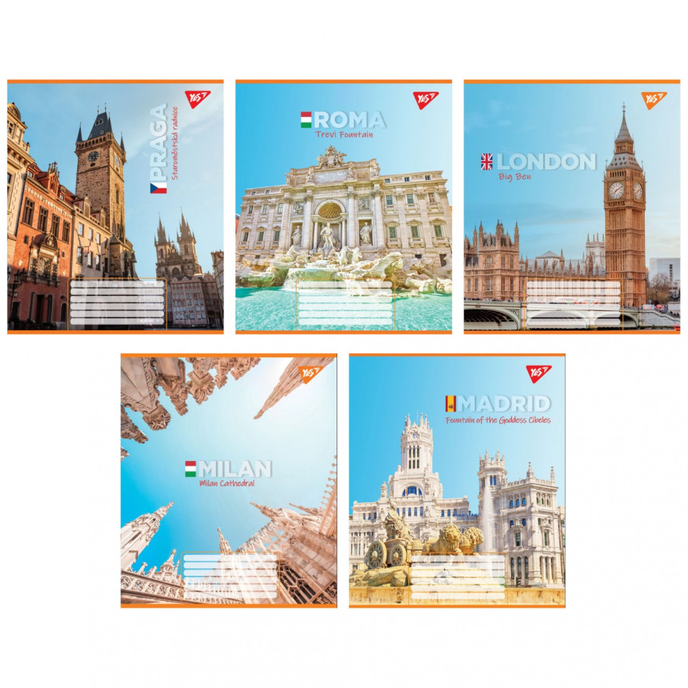 Зошит шкільний А5/36 лін Yes Greatest cities 767089