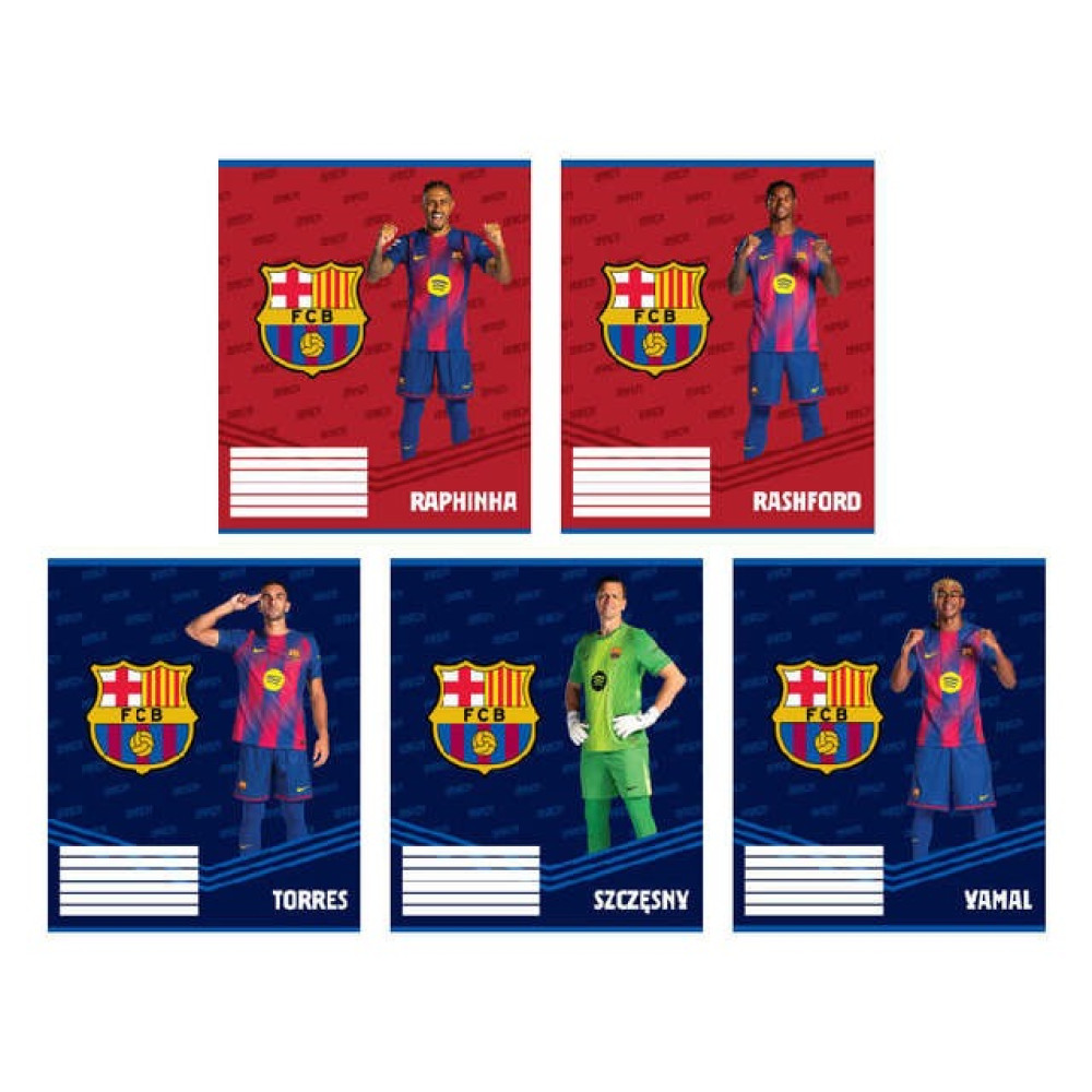 Зошит шкільний Kite FC Barcelona 12 аркушів клітинка (BC26-2
