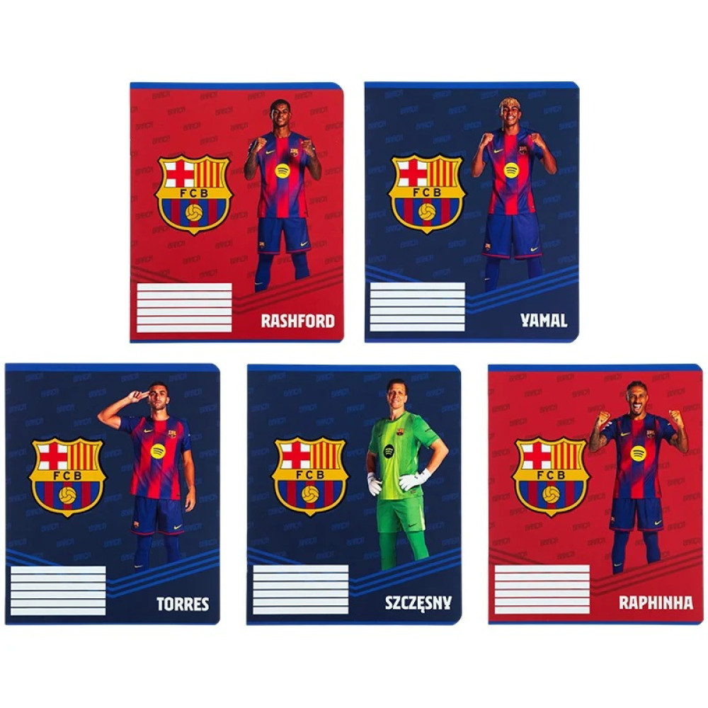 Зошит шкільний Kite FC Barcelona 12 аркушів клітинка