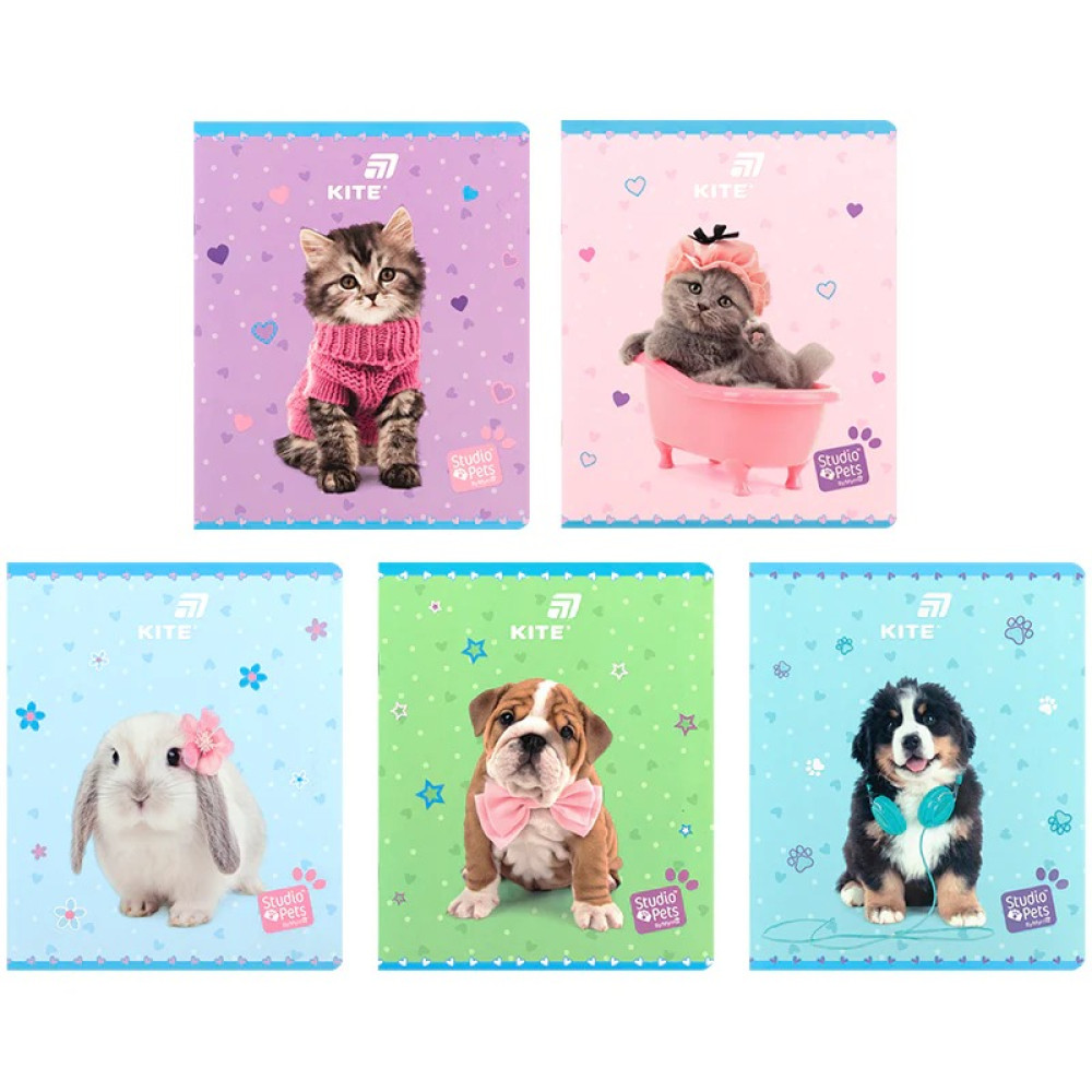 Зошит шкільний Kite Studio Pets 24 аркуші клітинка (SP26-238