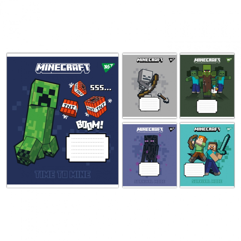 Зошит шкільний Minecraft Signs А5 18 арк клітинка Yes