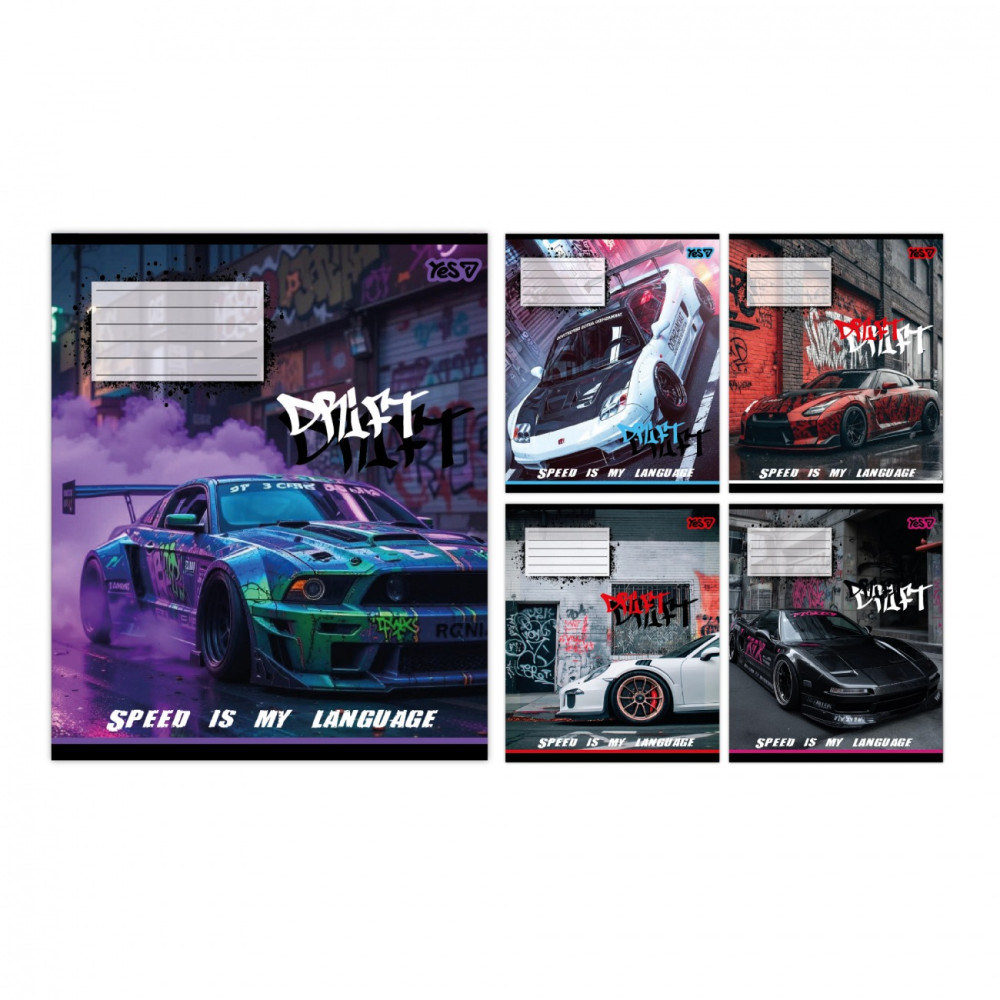 Зошит шкільний Yes Drift А5 24 аркуша лінія