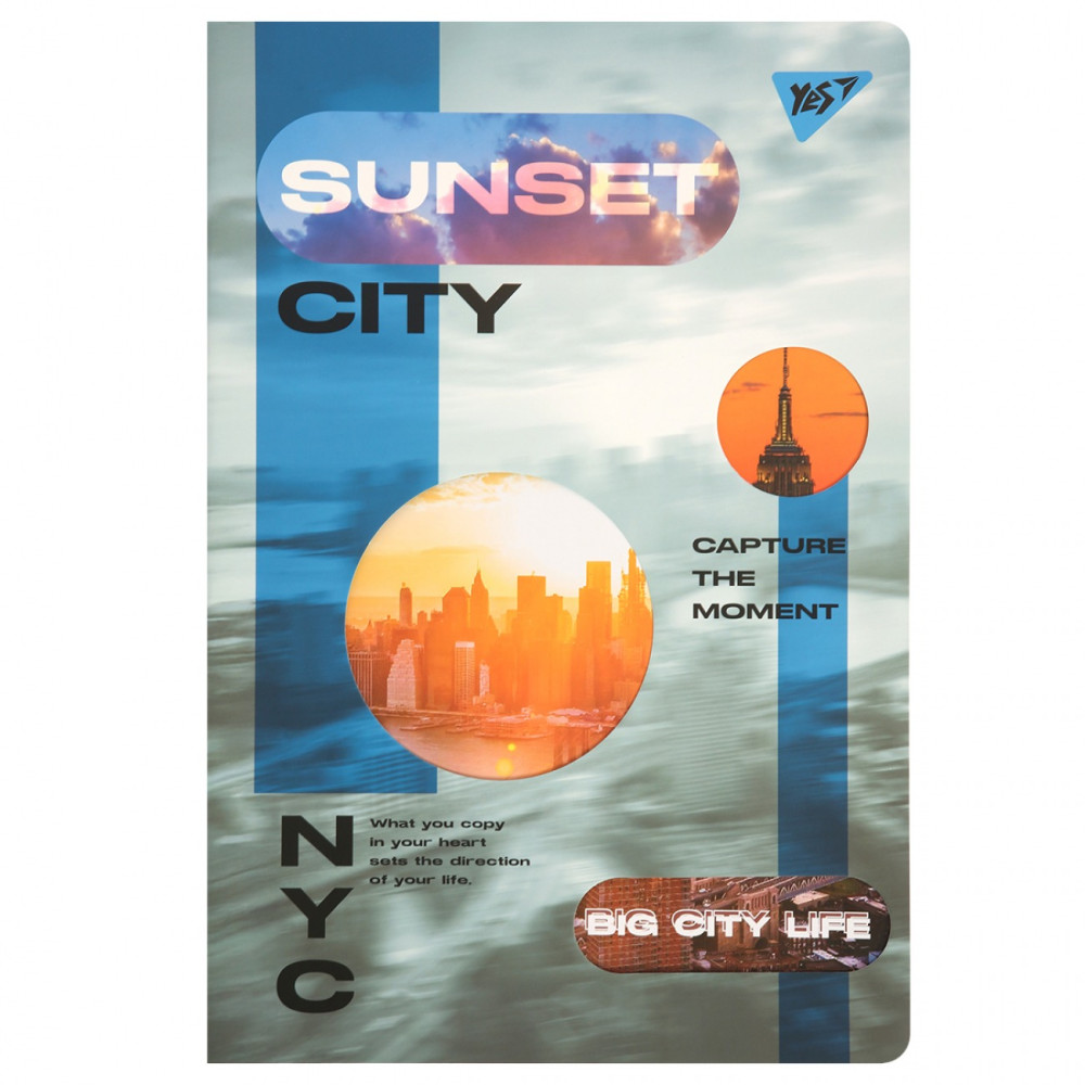 Зошит "Sunset city" А4 60 арк з висічкою клітинка Yes