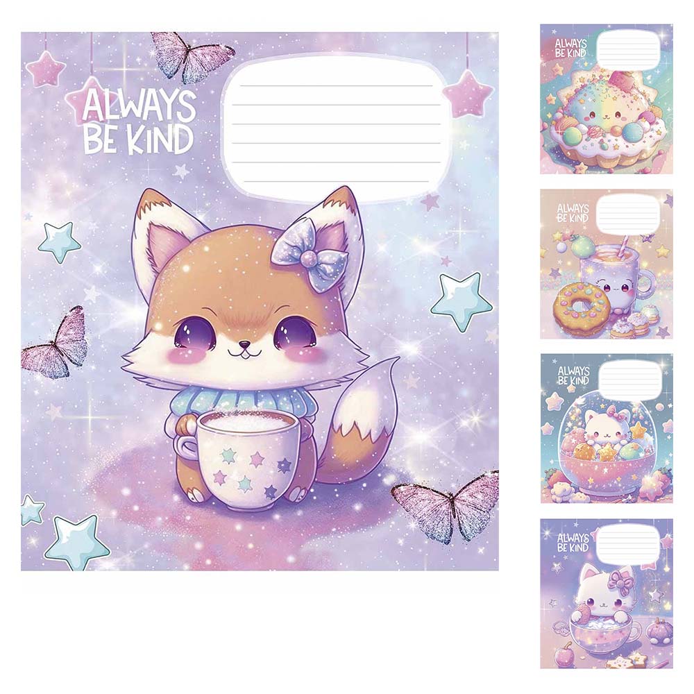 Зошит учнівський Be Kind 12 арк у лінію глiтер Школярик
