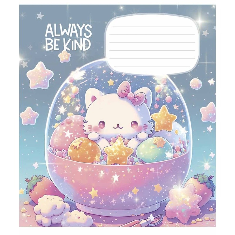 Зошит учнівський Be Kind 12 арк у лінію глiтер Школярик - 1