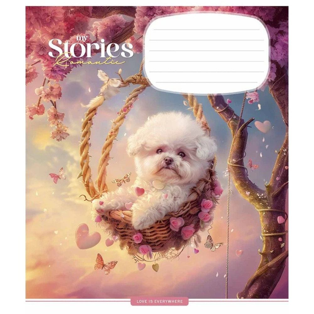 Зошит учнівський Stories 12 арк у клітинку глiтер Школярик - 0