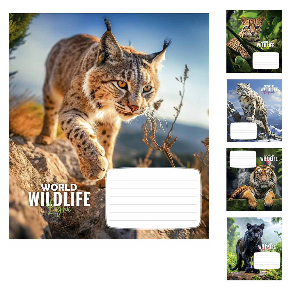 Зошит учнівський Wildlife 24 арк у клітинку ВД-лак Школярик