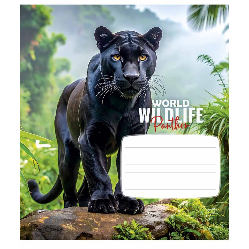 Зошит учнівський Wildlife 24 арк у клітинку ВД-лак Школярик - 0