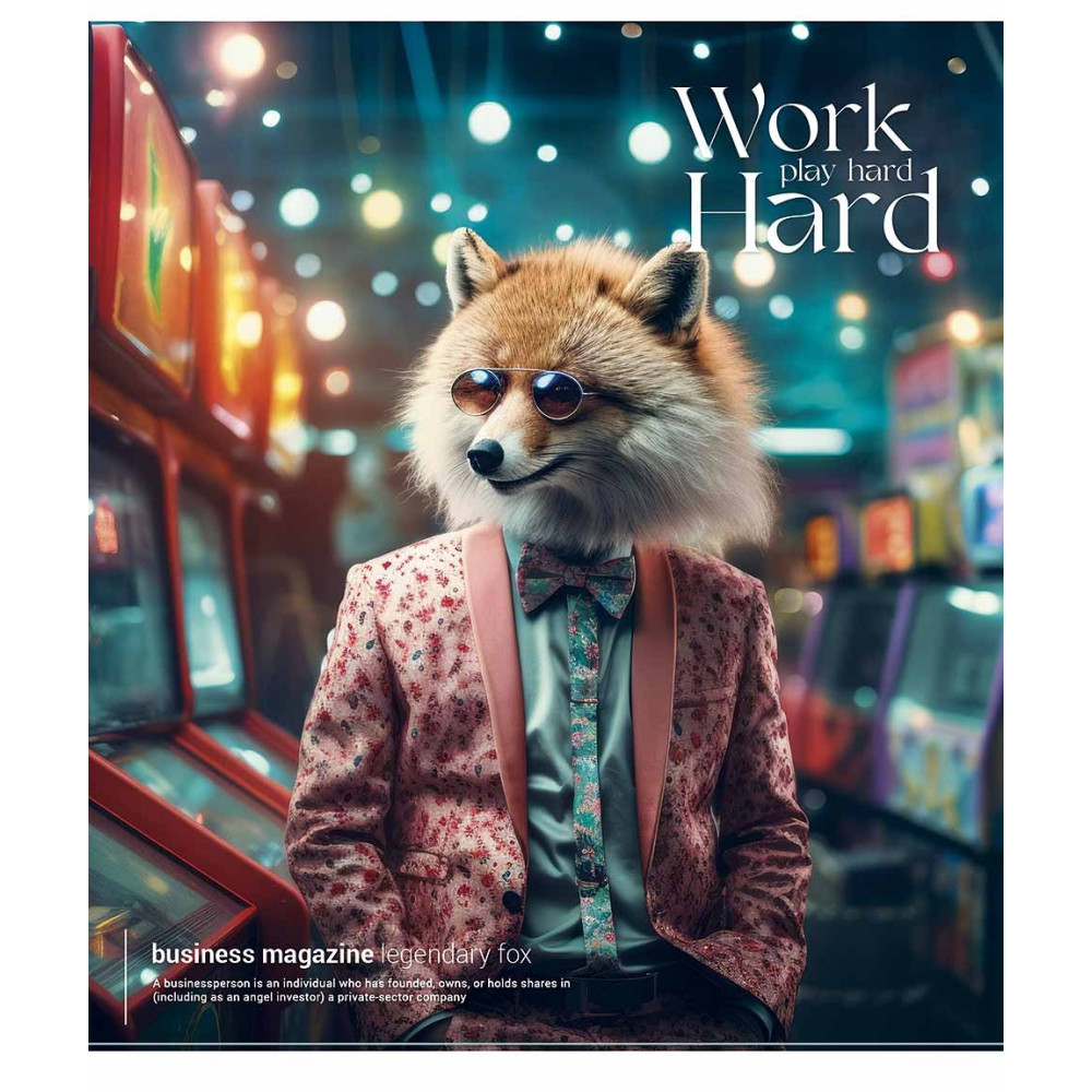 Зошит загальний Work Hard 36 арк у клітинку, ВД-лак, Star - 1